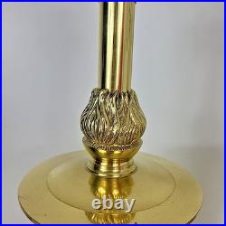 PAIR of Stiffel Brass Lamps Ornate Feather Detail Heavy 13 lbs each VTG