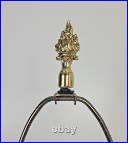 PAIR of Stiffel Brass Lamps Ornate Feather Detail Heavy 13 lbs each VTG