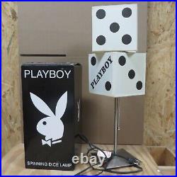 PLAYBOY SPINNING DICE LAMP Vintage In Box Black & White Tested Functional