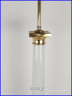 PR Paul Hansen Vintage 1960s White Opaline Glass & Brass MCM Marbro Style Lamps PR Paul Hansen Vintage 1960s White Opaline Glass & Brass MCM Marbro Style Lamps