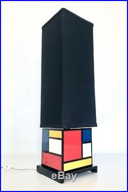 Pacific Connections Luxe Vtg Mid Century Modern Geometric Mondrian Table Lamp