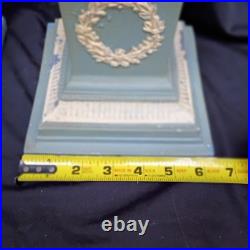 Pair 2 Vtg Hollywood Urns Lamps Table base Metal Jasperware English Style Metal