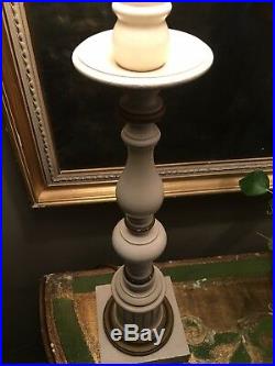 Pair Of Refurbished Vintage Painted Wooden Table Lamps