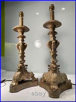 Pair Of Stylish Vintage R V Astley Italian Torchere Table Lamps