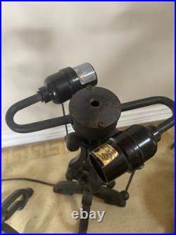 Pair Of Vintage Black Cast Iron Table Lamps