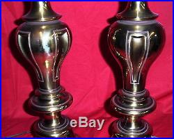 Pair Of Vintage Hollywood Regency Brass Stiffel Table Lamps