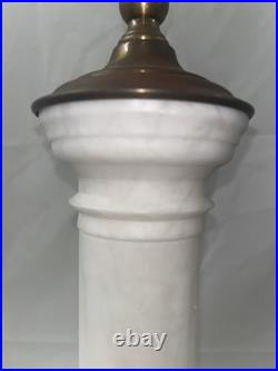 Pair Of Vintage Marble And Brass Table Crest Lamps Pair Of Vintage Marble And Brass Table Crest Lamps