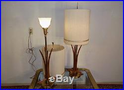 Pair Rembrandt retro table lamps with TAGS! Mid century modern atomic vintage