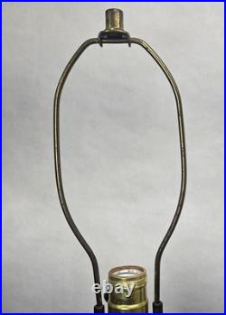 Pair Vintage Blue Murano MCM Hollywood Regency Glass & Cast Speltzer Table Lamps