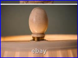 Pair Vintage Carved Alabaster Table Lamps 31 Neoclassical Pleated Shades