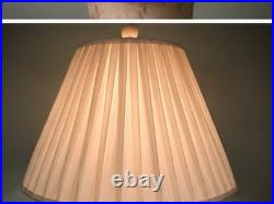 Pair Vintage Carved Alabaster Table Lamps 31 Neoclassical Pleated Shades