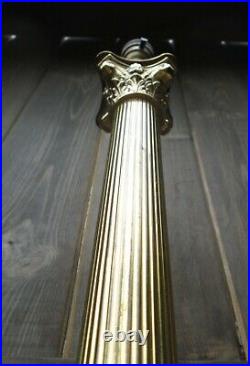 Pair Vintage Cast Brass Reeded/Fluted Corinthian Column Lamp Bases British Made