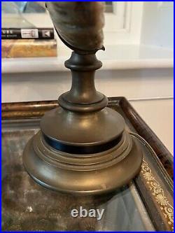 Pair Vintage Chapman Rams Horn Brass Table Lamp Double Socket Designer