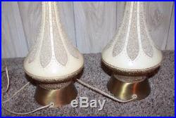 Pair Vintage Mid Century Atomic Danish Quartite Creative Corp. Table Lamps 1960s