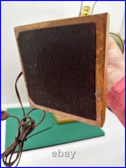 Pair Vintage Shabby Chic Farmhouse Style Green Lamps Floral 19 Tall Set of 2