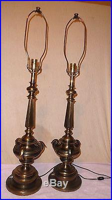 Pair Vintage Stiffel Brass Lamp 36 Unusual Design Mid-Century Modern