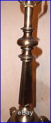 Pair Vintage Stiffel Brass Lamp 36 Unusual Design Mid-Century Modern