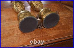 Pair Vintage Stiffel Tall Brass Hollywood Regency Buffet Table Lamps No Shades