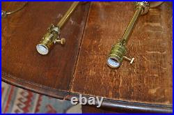 Pair Vintage Stiffel Tall Brass Hollywood Regency Buffet Table Lamps No Shades