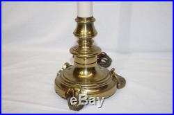 Pair of 2 Vintage STIFFEL Brass & Tole Hollywood Regency 30 Candlestick Lamps