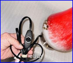 Pair of Anchor Hocking Mid Century Red Hand Blown Glass Table Lamps With Shades Pair of Anchor Hocking Mid Century Red Hand Blown Glass Table Lamps With Shades