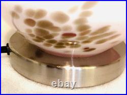 Pair of Anchor Hocking Mid Century Red Hand Blown Glass Table Lamps With Shades