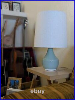 Pair of Mid Century Table Lamps Vintage Blue Green + Bulb BASES ONLY NO SHADES