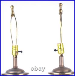 Pair of Vintage 1960s Ornate Hammered Brass Table Lamps