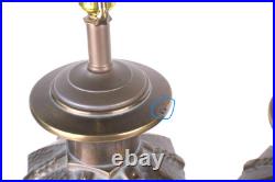 Pair of Vintage 1960s Ornate Hammered Brass Table Lamps