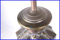 Pair of Vintage 1960s Ornate Hammered Brass Table Lamps