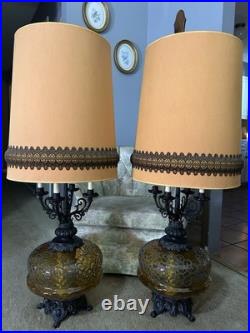 Pair of Vintage Hollywood Regency Lamps Mid Century