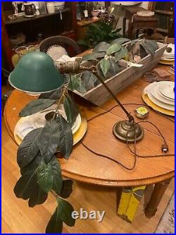 Paries mfg Adjustable Brass Boom Desk Table Lamp Beautiful classic brass green
