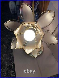 Pink Lotus Flower Petal 39 Floor Table Lamp Vintage 3 Way Light Home Decor MCM