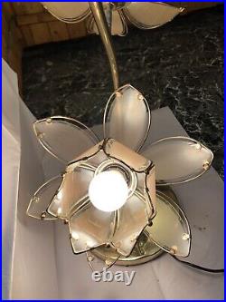 Pink Lotus Flower Petal 39 Floor Table Lamp Vintage 3 Way Light Home Decor MCM
