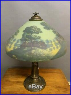 Pittsburgh Reverse Painted Table Lamp Vintage Antique