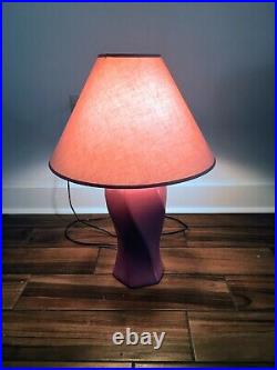 Post Modern Vintage Pink Ceramic Table Lamp with Original Lampshade