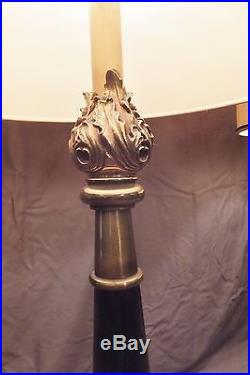 Pr. Vintage Stiffel Lamps Brass Balluster, Hollywood Regency Parzinger Eames