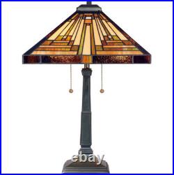 Quoizel 2 Light Stephen Tiffany Table Lamp in Vintage Bronze TF885T