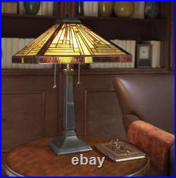 Quoizel 2 Light Stephen Tiffany Table Lamp in Vintage Bronze TF885T