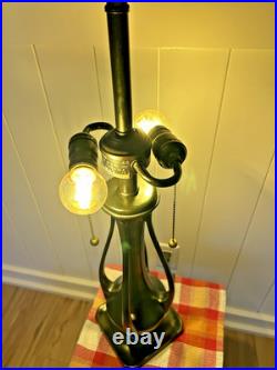 Quoizel 2-Light Vintage Table Lamp 26 Tall Heavy Base Stained Glass Ready