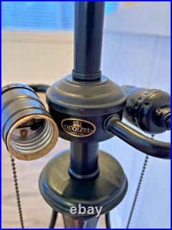 Quoizel 2-Light Vintage Table Lamp 26 Tall Heavy Base Stained Glass Ready