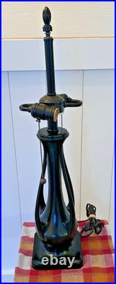 Quoizel 2-Light Vintage Table Lamp 26 Tall Heavy Base Stained Glass Ready