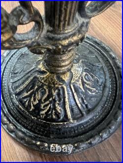 RARE Antique 1925 Art Deco Table Lamp ALMCO Lamp Brass Flowers & Porcelain Body