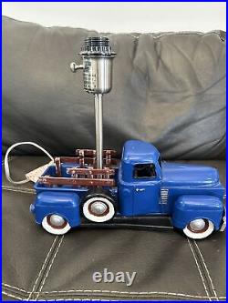 RARE Pottery Barn Classic Blue Vintage Ford Style Pick Up Truck Metal Table Lamp