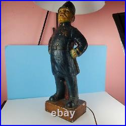 RARE VINTAGE ALFCO NY 3 Feet Tall Bobby Police Officer Table Lamp Ceramic