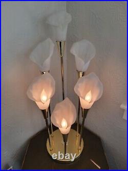 RARE Vintage HARRIS INDUSTRIES Calla Lilly Lamp Table Desk Accent decor