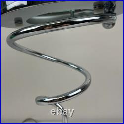 RARE Vintage Postmodern Memphis Style Spiral Satellite Space Chrome Lamp Table