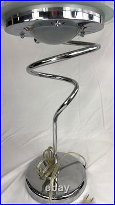 RARE! Vintage Postmodern Memphis Style Spiral Satellite Space Chrome Lamp by H&H