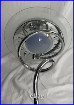 RARE! Vintage Postmodern Memphis Style Spiral Satellite Space Chrome Lamp by H&H