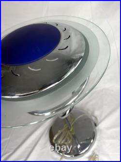 RARE! Vintage Postmodern Memphis Style Spiral Satellite Space Chrome Lamp by H&H